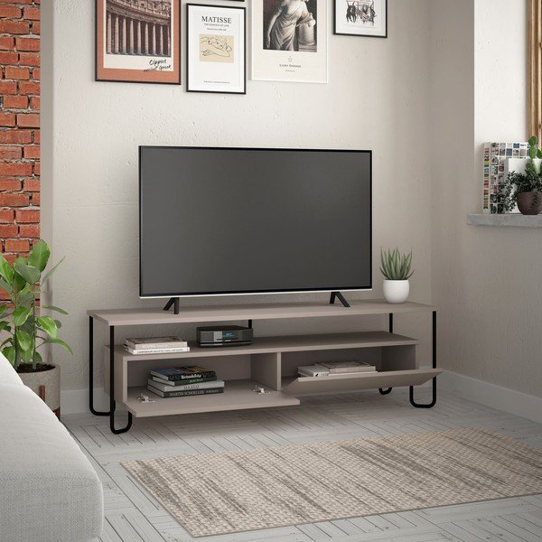 Siva/bež TV omarica 150x45 cm Dilly – Marckeric-image-4