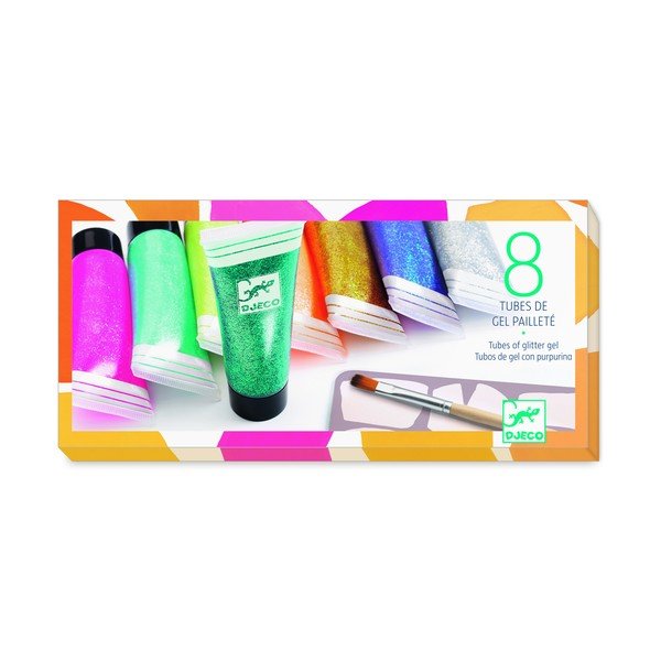 Komplet 8 bleščečih tempera barv Djeco