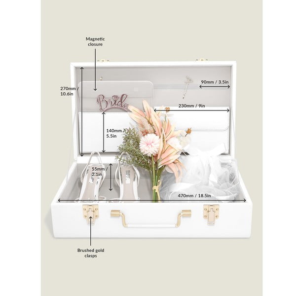 Bela dekorativna škatla za shranjevanje iz imitacije usnja 50x30x15 cm – Stackers-image-3