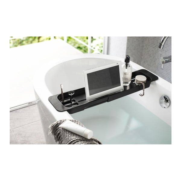 Črna nastavljiva polica za kopalno kad YAMAZAKI Tower-image-2