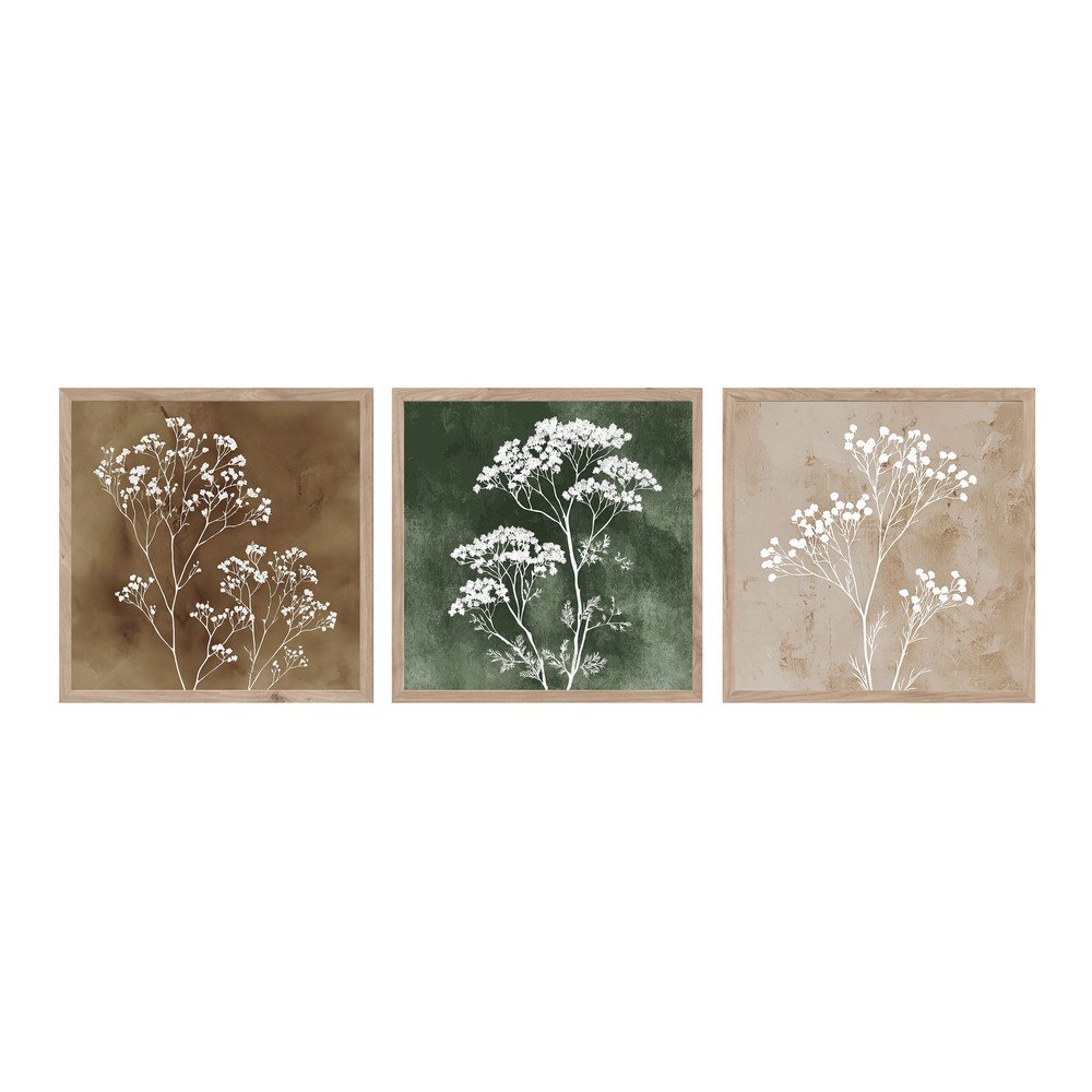Slike v kompletu 3 ks 30x30 cm Floral Imprint