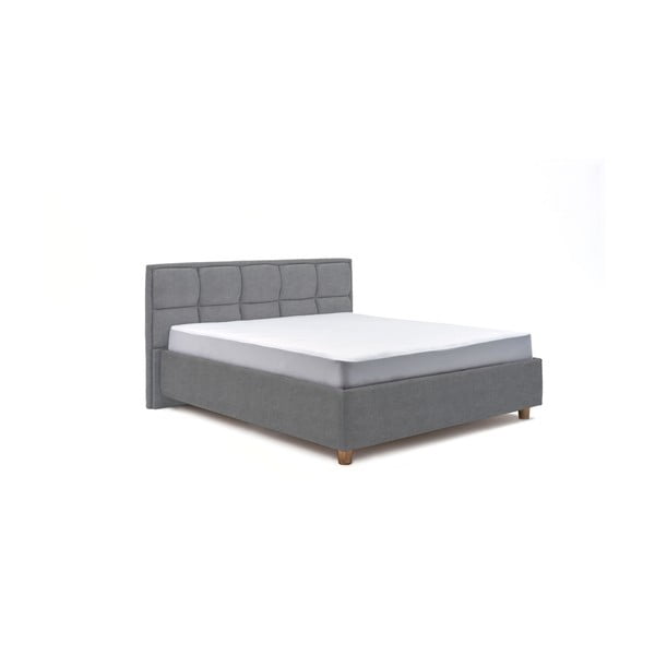Modro-siva zakonska postelja s prostorom za shranjevanje ProSpánek Karme, 160 x 200 cm