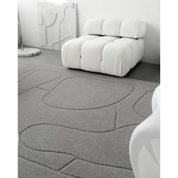 Siva volnena preproga 200x300 cm Morphic – Agnella-image-3