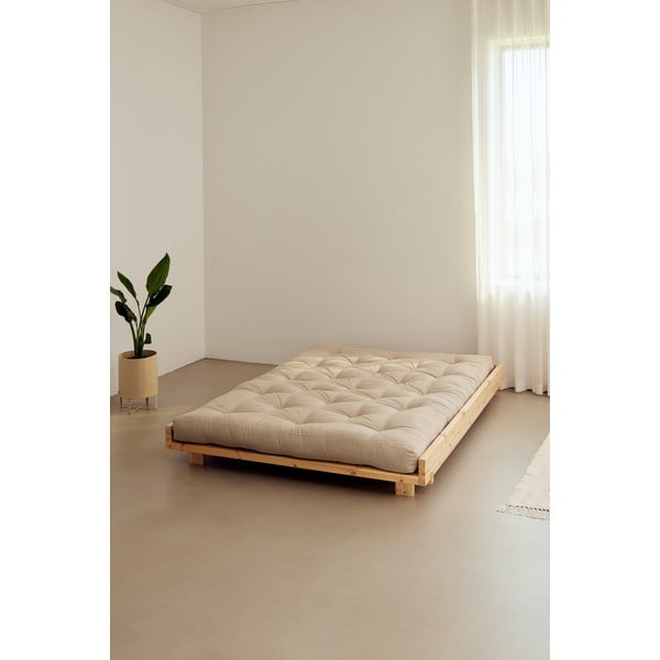 Zakonska postelja iz masivnega bora z letvenim dnom 160x200 cm v naravni barvi Social Bed – Karup Design-image-4