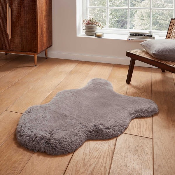 Sivo sintetično krzno 60x90 cm Super Teddy – Think Rugs-image-1