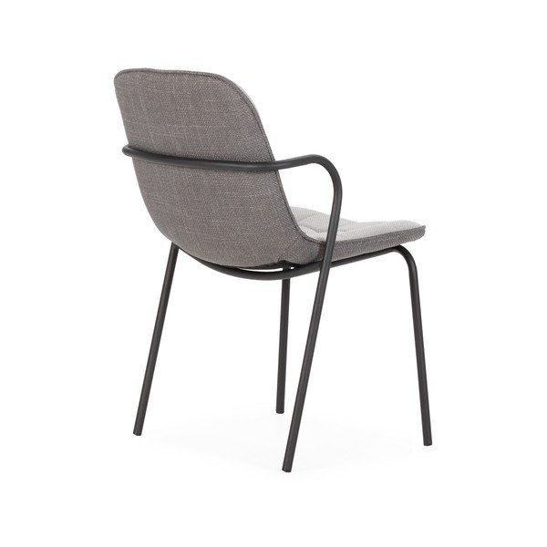 Svetlo siv oblazinjen jedilni stol z nasloni za roke Angie – Marckeric-image-4