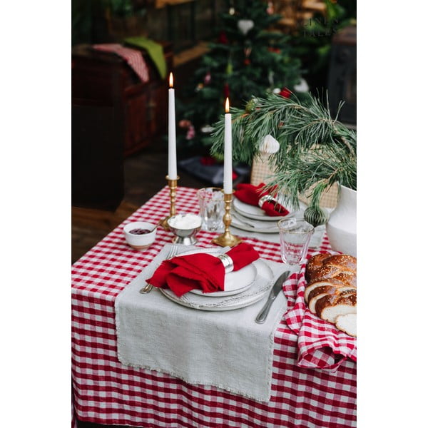 Lanena kuhinjska krpa 45x65 cm Red Gingham – Linen Tales-image-4