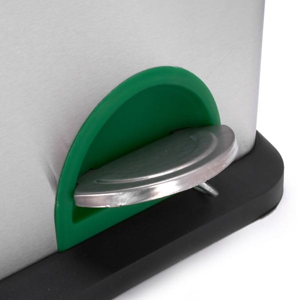 Jeklen koš za smeti za ločevanje odpadkov v mat srebrni barvi s pedalom 2x8 l Tri Selectif – MSV-image-4