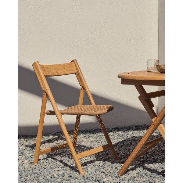 Leseni vrtni stol v naravni barvi Dandara - Kave Home-image-1