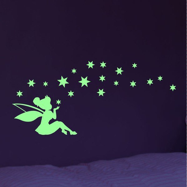 Komplet otroških stenskih nalepk  Ambiance Tall Fairy and Stars-image-1