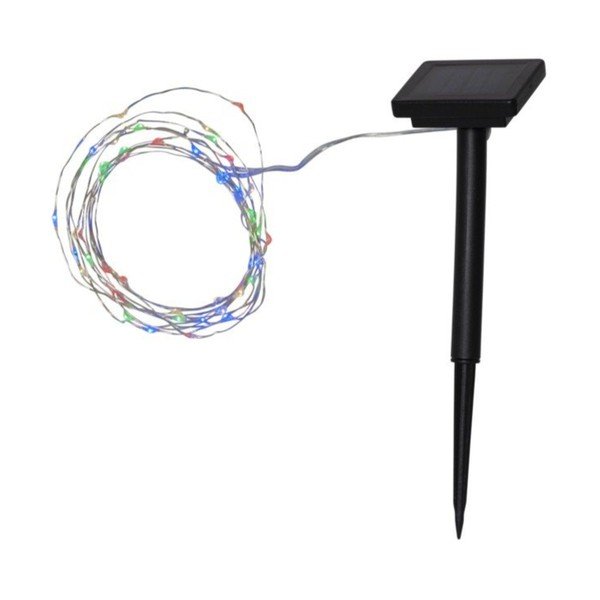 Zunanja solarna veriga LED z barvnimi diodami Star Trading DewDrop, 50 luči