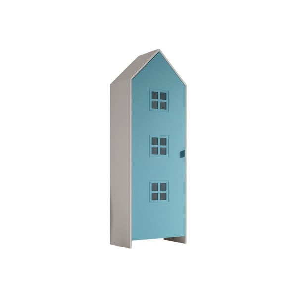 Bela/modra otroška garderobna omara iz masivnega bora 37x172 cm Casami Bruges – Vipack
