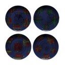 Komplet 4 modro-rdečih keramičnih krožnikov Casafina Snowflake, ø 21,6 cm