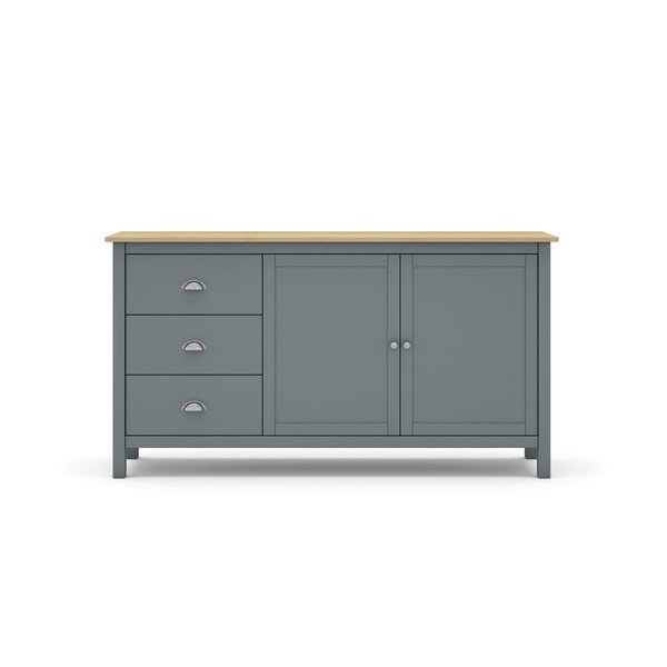 Prašno zelena komoda iz masivnega bora 150x80x40 cm Misti – Marckeric