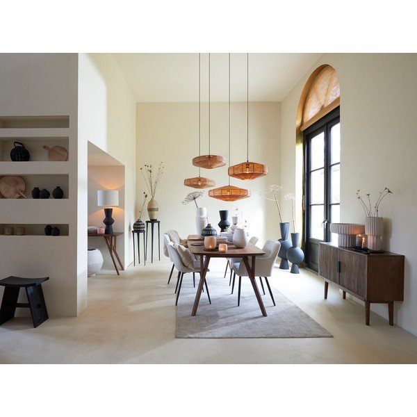 Temno rjava nizka komoda iz masivnega lesa 100x80 cm Bitika – Light & Living-image-1