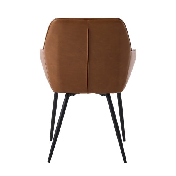 Rjavi oblazinjeni jedilni stoli v kompletu z nasloni za roke 2 ks Nolan Stripe – Unique Furniture-image-4