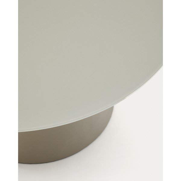 Svetlo siva okrogla klubska mizica s stekleno mizno ploščo ø 80 cm Wilshire – Kave Home-image-2