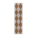 Ročno tkan tekač iz mešanice jute v beli in naravni barvi 80x230 cm Effie Diamond – Flair Rugs