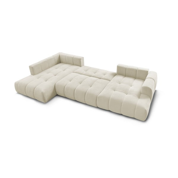 Bež raztegljiva/s prostorom za shranjevanje kotna sedežna garnitura (levi kot/v obliki črke "U") Fuji – Bobochic Paris-image-4