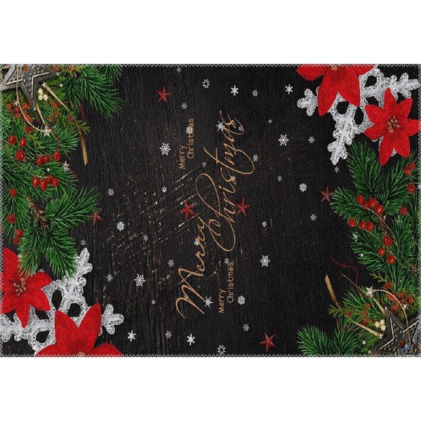 Črni znak za božično obdobje Carpet Vitaus, 50 x 80 cm