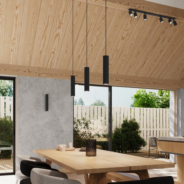 Črno točkovno svetilo 6,5x117 cm Gleam – Sollux-image-1