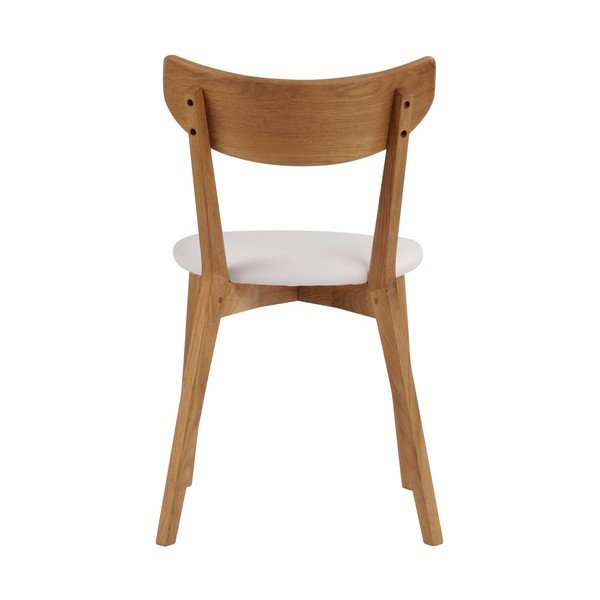 Jedilni stol iz rjavega hrasta z belim sedežem Rowico Ami-image-1