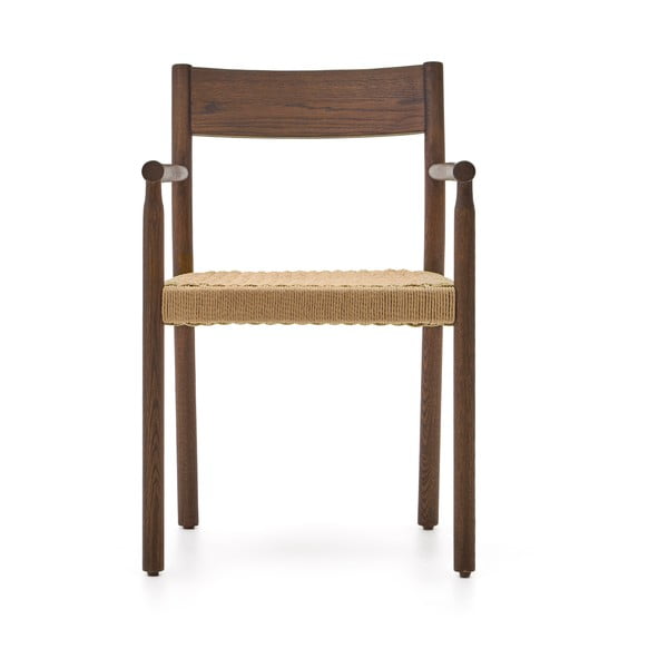 Rjav/naraven jedilni stol iz masivnega hrasta Yalia – Kave Home-image-3