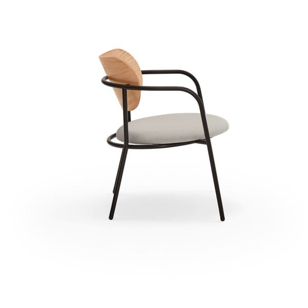 Siv fotelj v hrastovem dekorju Eclipse - Teulat-image-4