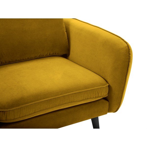 Rumen žametni fotelj s črnimi nogami Kooko Home Lento-image-3