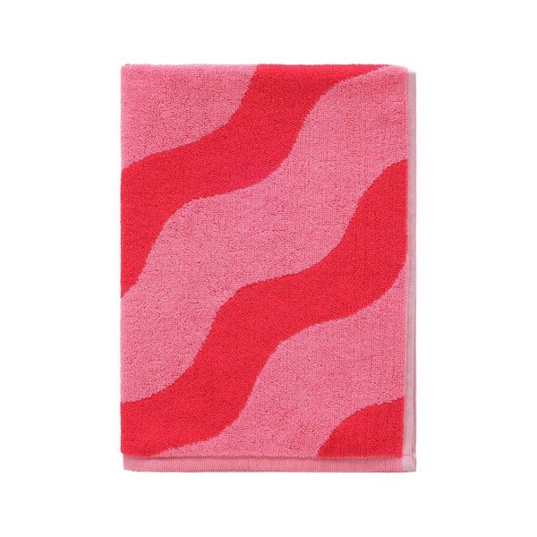 Rdeča/rožnata bombažna brisača 50x70 cm Waves – Jotex