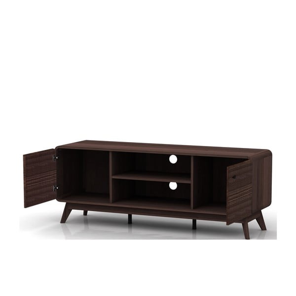 Rjava TV omarica v orehovem dekorju 140x53 cm Caitlin – Støraa-image-3