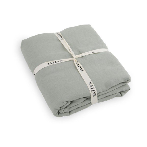 Prašno zelena lanena posteljnina za zakonsko posteljo 200x200 cm Stone – Native Natural-image-3