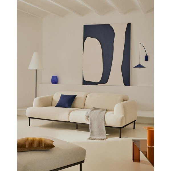 Bež sedežna garnitura iz šenilje 234 cm Aurum – Kave Home-image-1