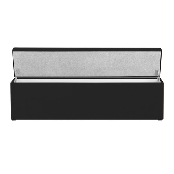 Črna otomanka Mazzini Sofas Ancona, 200 x 46 cm-image-1