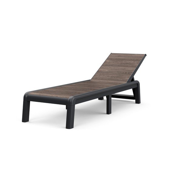 Temno rjav plastičen nastavljiv/zložljiv vrtni ležalnik Deco Porto – Keter