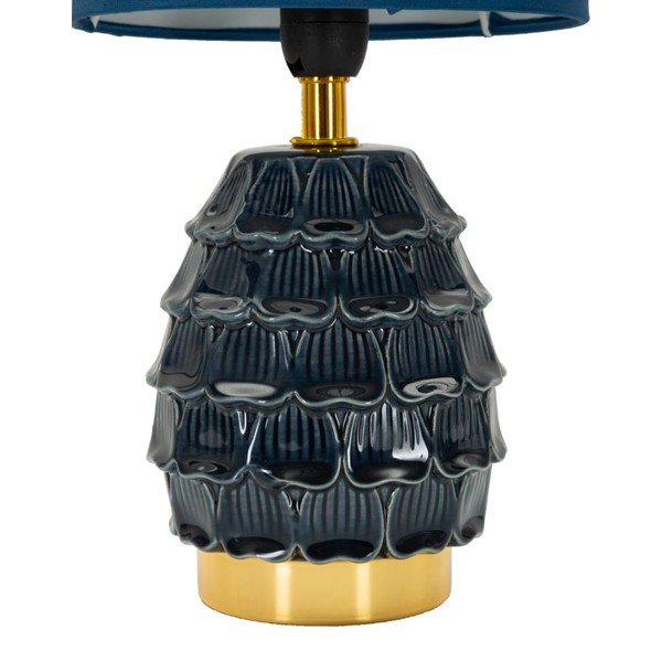 Modra keramična namizna svetilka s tekstilnim senčilom (višina 30,5 cm) Pigny – Mauro Ferretti-image-2