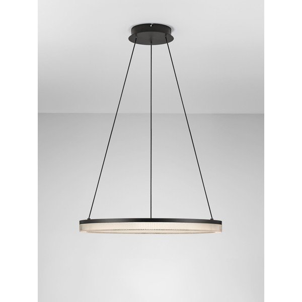 Mat črna aluminijasta LED zatemnitvena viseča svetilka s senčilom iz akrilnega stekla ø 60 cm Lonela – Nova Luce-image-4