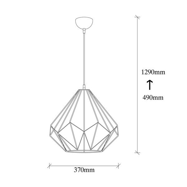 Črna viseča svetilka s kovinskim senčilom ø 37 cm Diamond – Opviq lights-image-4