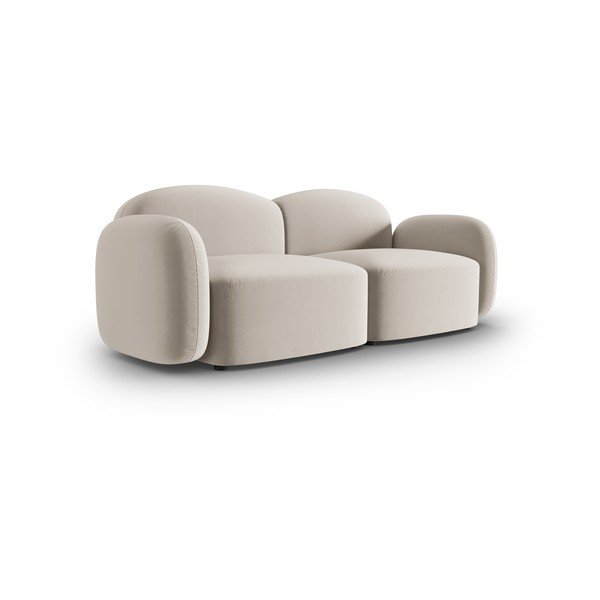 Bež žametna sedežna garnitura 194 cm Blair – Micadoni Home-image-2