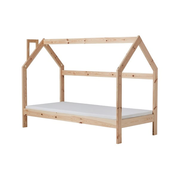 Lesena otroška postelja v obliki hiše Pinio House, 200 x 90 cm