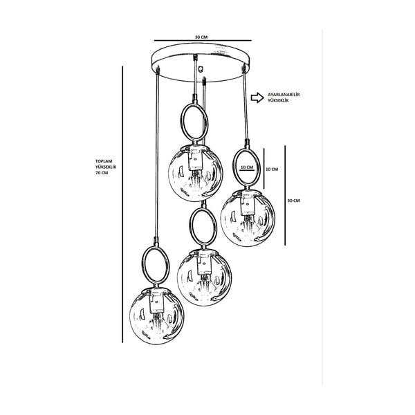 Bela/medeninasta viseča svetilka s steklenim senčilom ø 30 cm Morino – Opviq lights-image-3