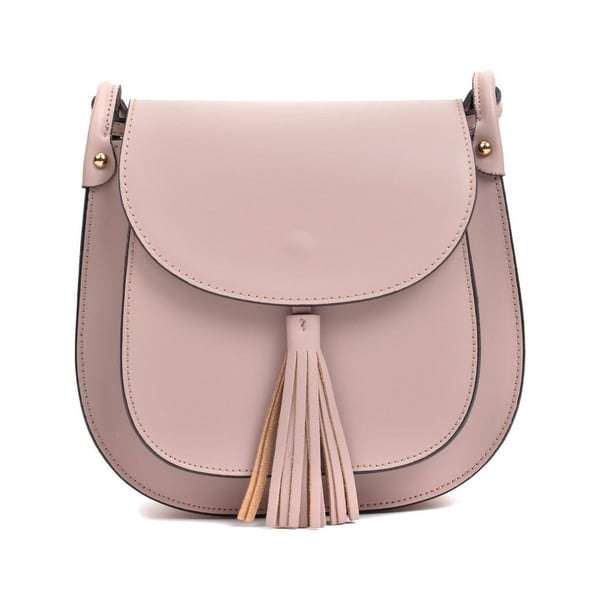 Prašno rožnata usnjena torbica Anna Luchini Fona