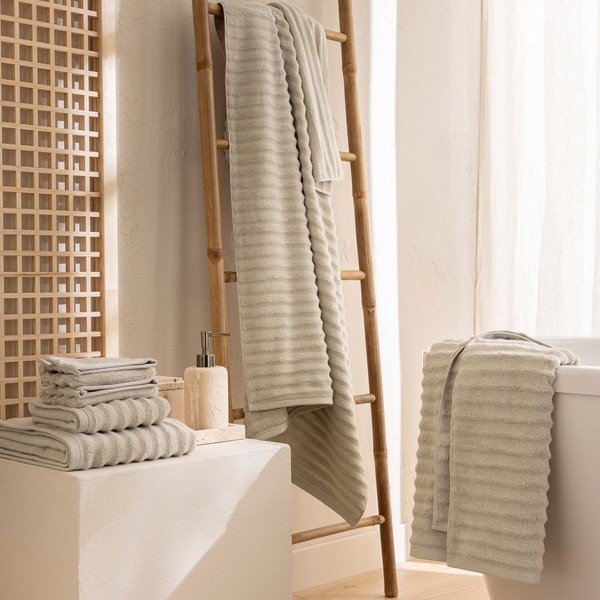 Bež frotirna bombažna brisača 50x90 cm Maya – douceur d'intérieur-image-3