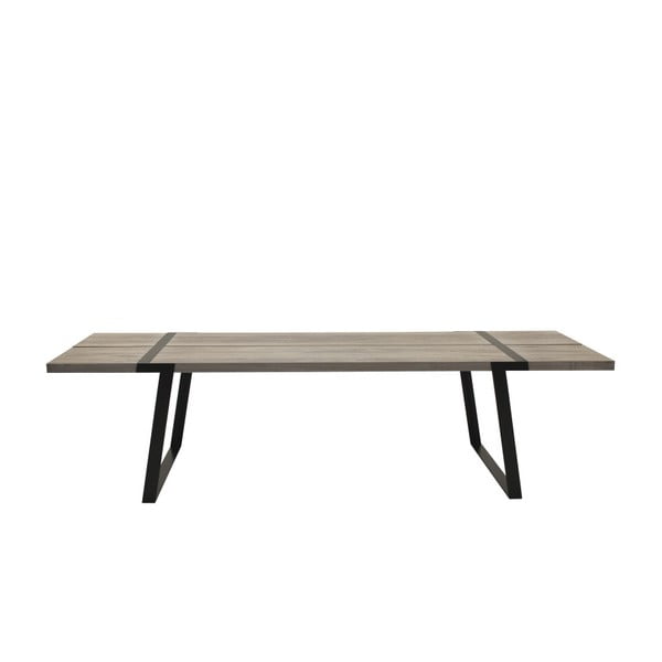 Svetla lesena jedilna miza s črnim podnožjem Canett Gigant, 240 cm