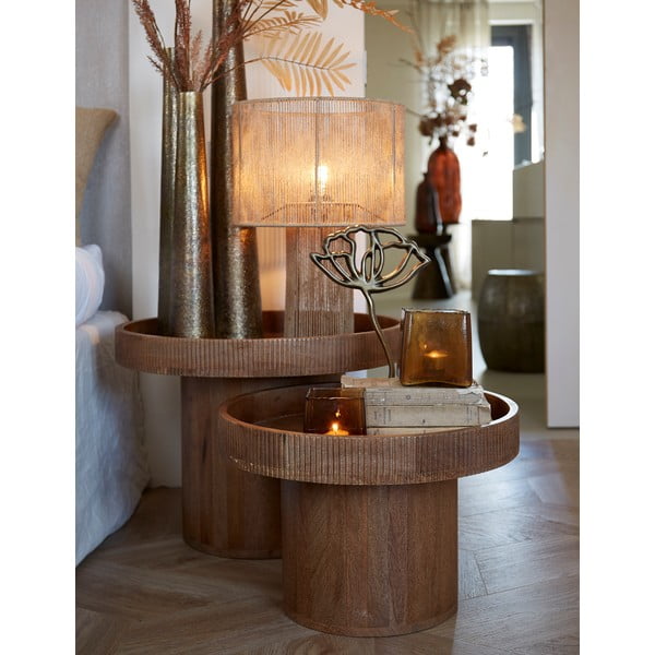 Okrogla stranska mizica iz masivnega manga ø 60 cm Kalomo – Light & Living-image-1