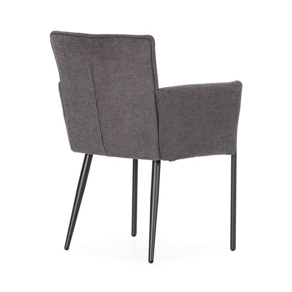 Temno siv oblazinjen jedilni stol z nasloni za roke Vesta – MOME-image-3