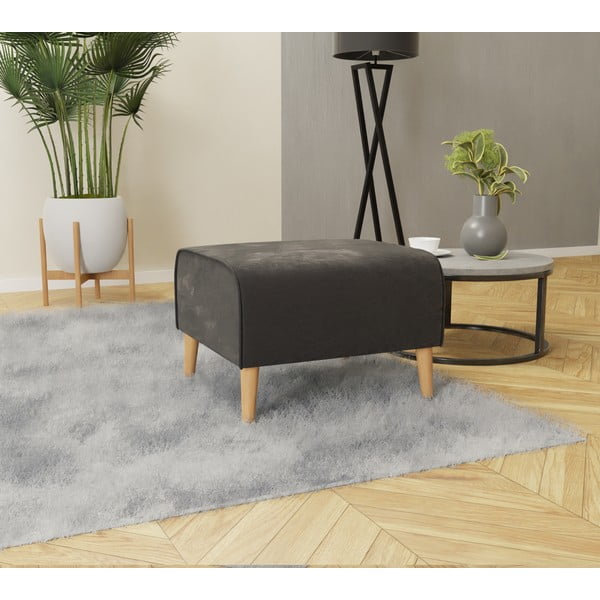 Temno siv žameten tabure Carole – Ropez-image-2