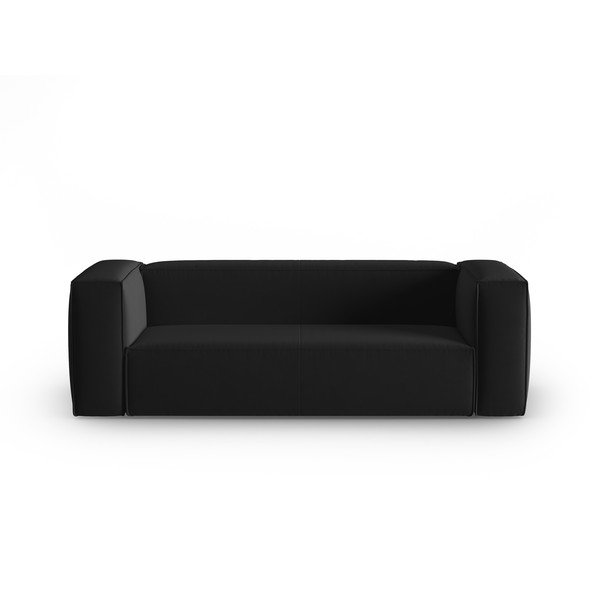 Črna žametna sedežna garnitura 200 cm Mackay – Cosmopolitan Design