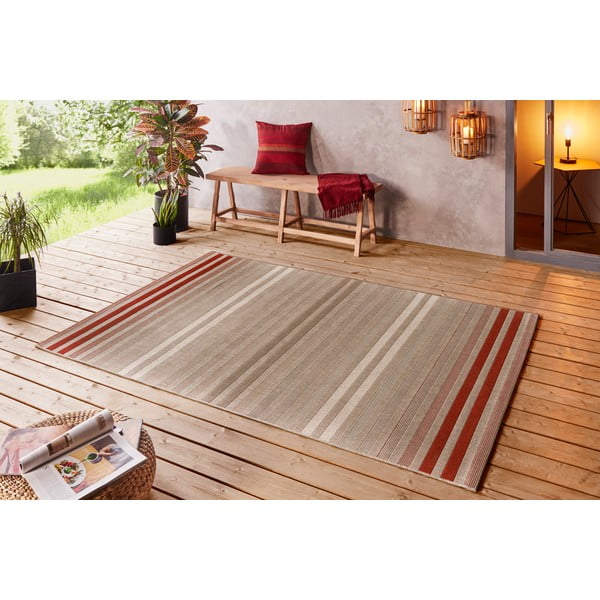 Rdeče-krem zunanja preproga NORTHRUGS Paros, 160 x 230 cm-image-4
