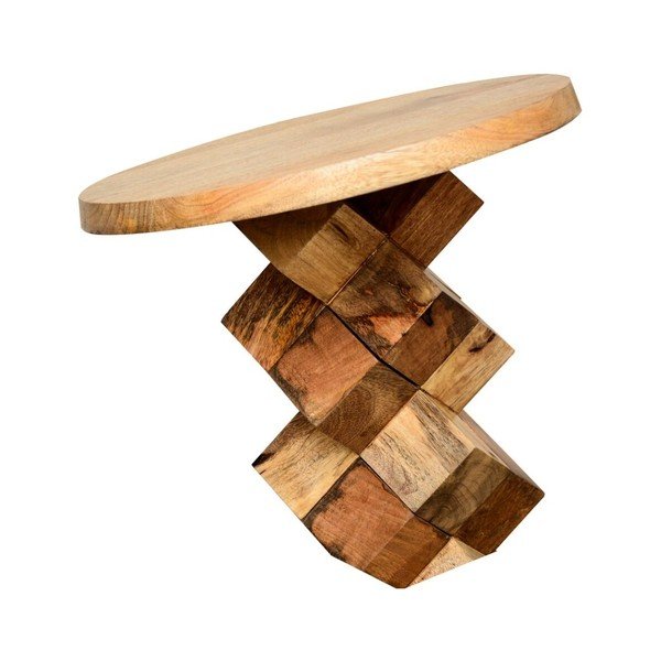Stranska mizica iz mangovega lesa Støraa Ashland, Ø 40 cm-image-2